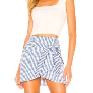 Revolve Superdown Karina Front Tie Skirt; Large